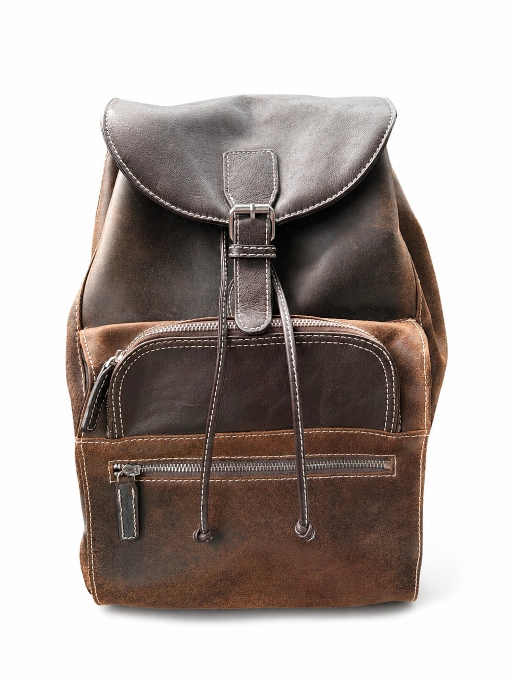 Vintage Pelle Studio distressed brown leather backpack OSFA